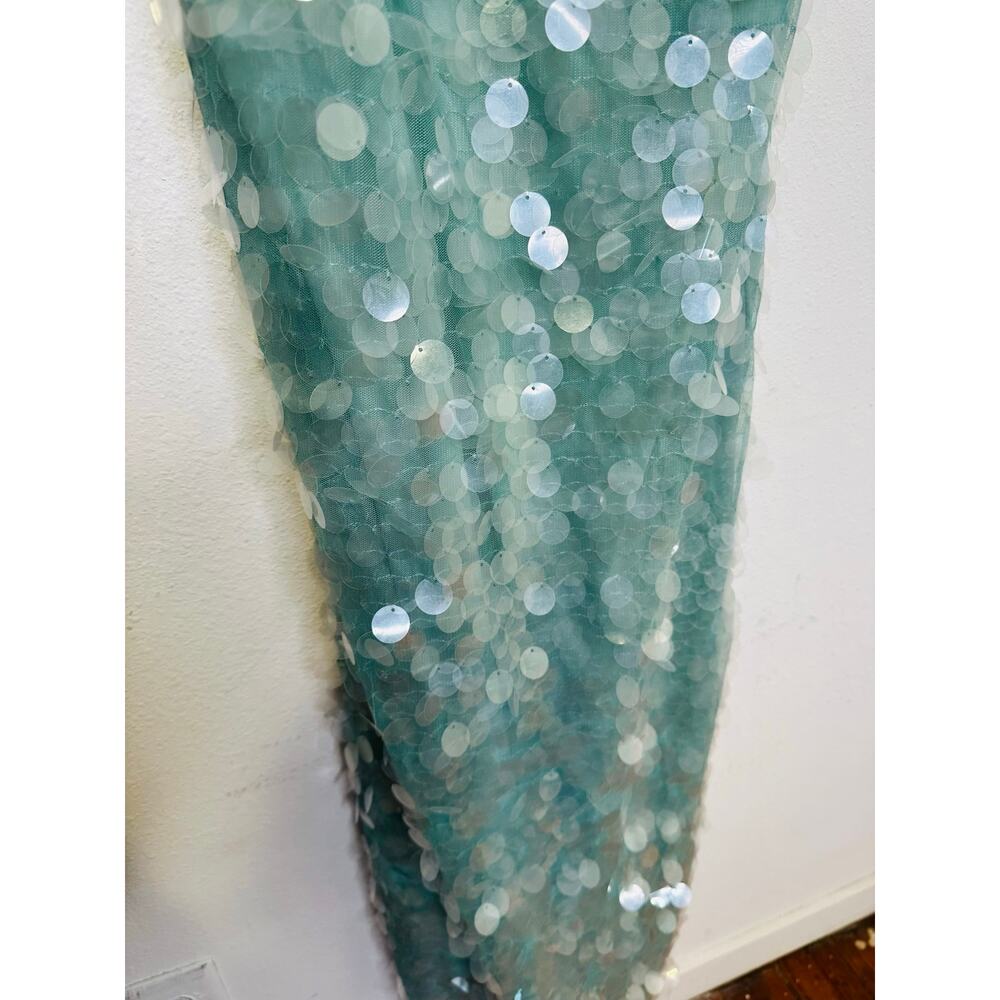 STAUD Seafoam Green Shimmering Sequined Strapless Casey Midi Gown size 2 - Picture 10 of 16